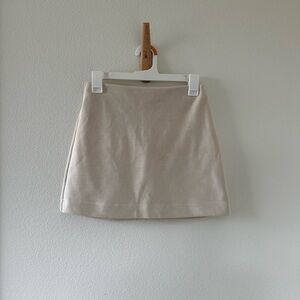 Pink Lily Faux Suede Cream Mini Skirt XS